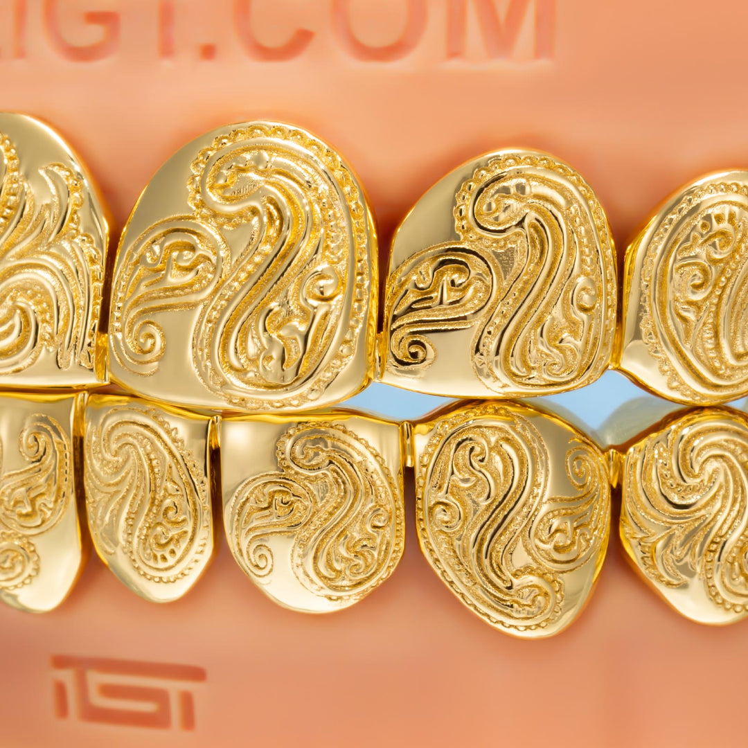 Pink Paisley Texture Custom Grillz