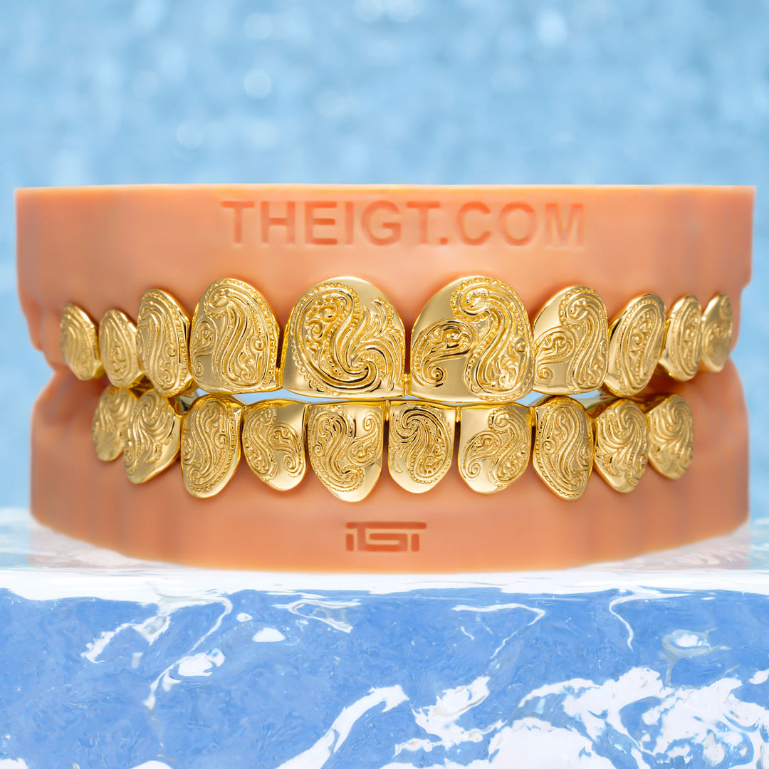 Pink Paisley Texture Custom Grillz