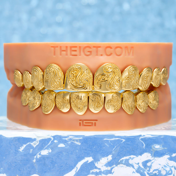 Pink Paisley Texture Custom Grillz