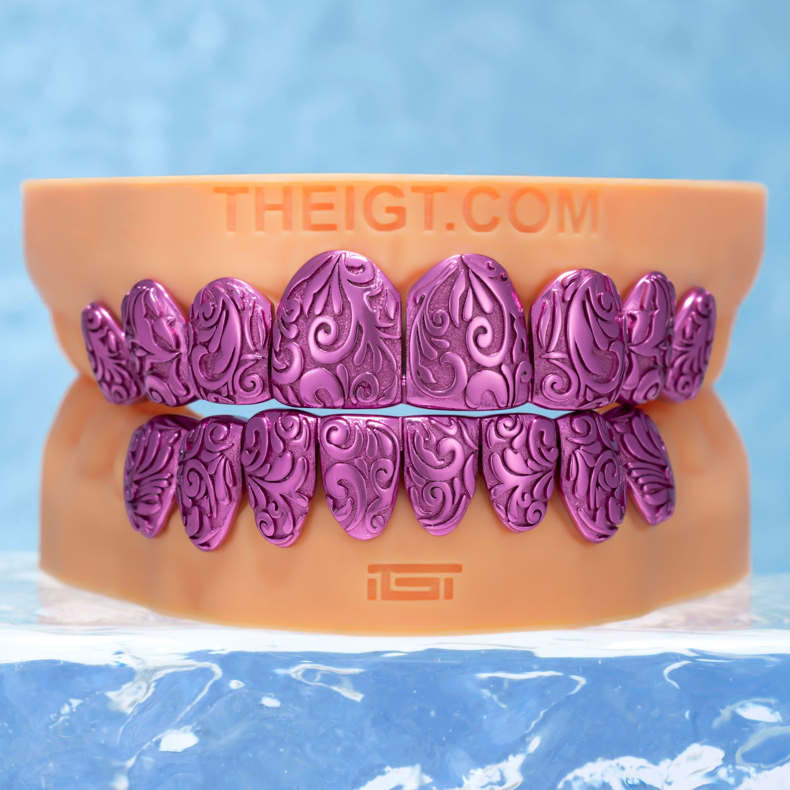 Pink Paisley Texture Custom Grillz