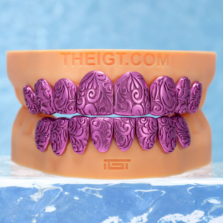 Pink Paisley Texture Custom Grillz