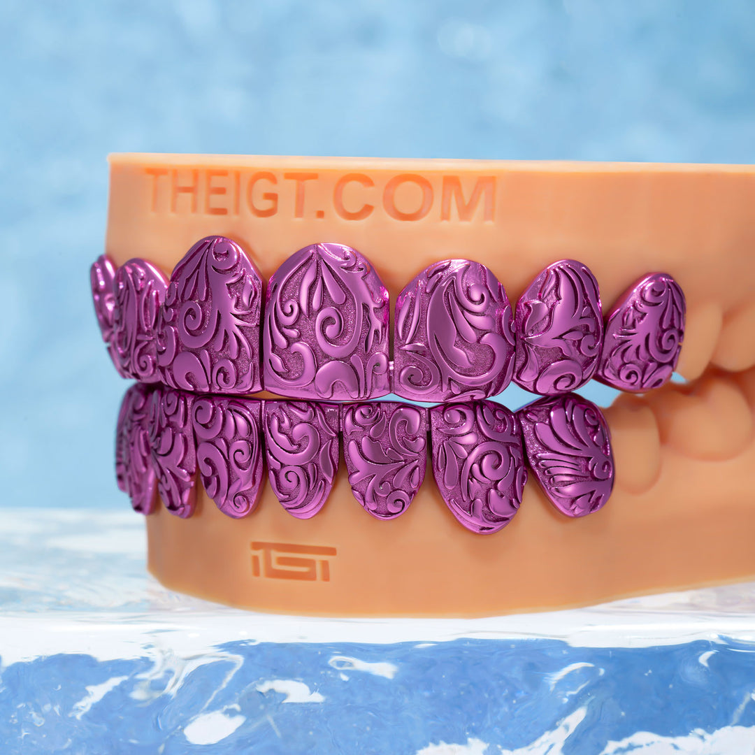 Pink Paisley Texture Custom Grillz