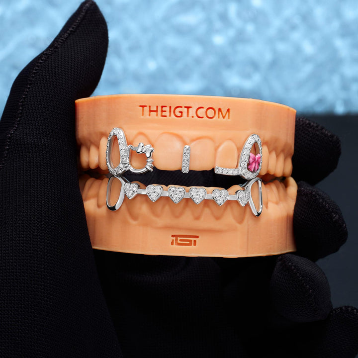 Pink Ribbon Kitty Aesthetic Grillz