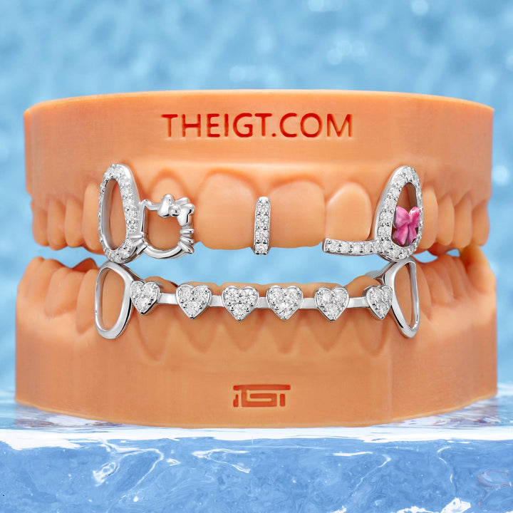 Pink Ribbon Kitty Aesthetic Grillz