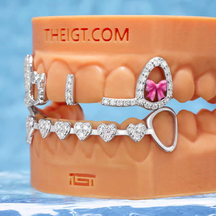 Pink Ribbon Kitty Aesthetic Grillz