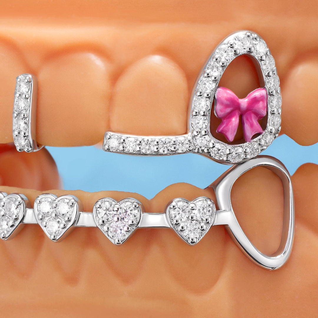 Pink Ribbon Kitty Aesthetic Grillz