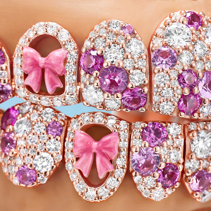 Pink Ribbon Mosaic Style Grillz