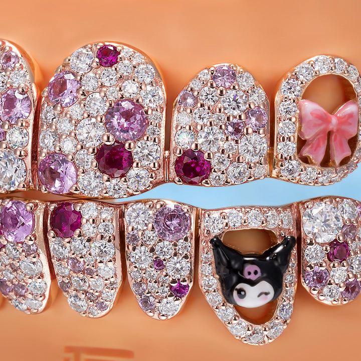 Pink Ribbon Mosaic Style Grillz
