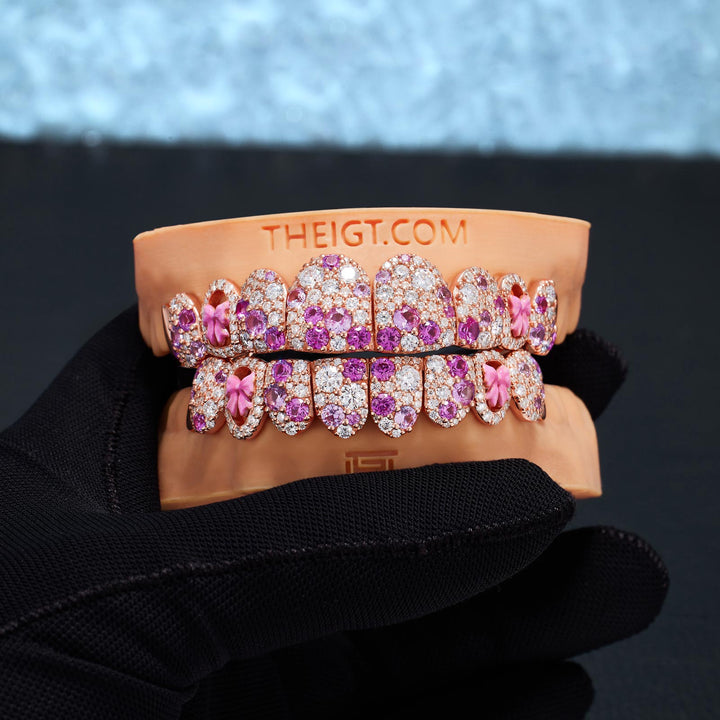 Pink Ribbon Mosaic Style Grillz