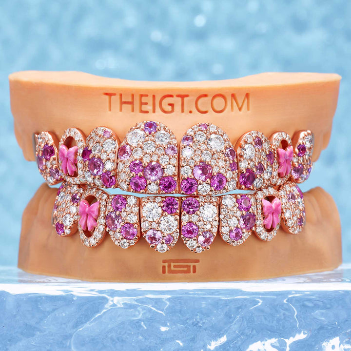 Pink Ribbon Mosaic Style Grillz