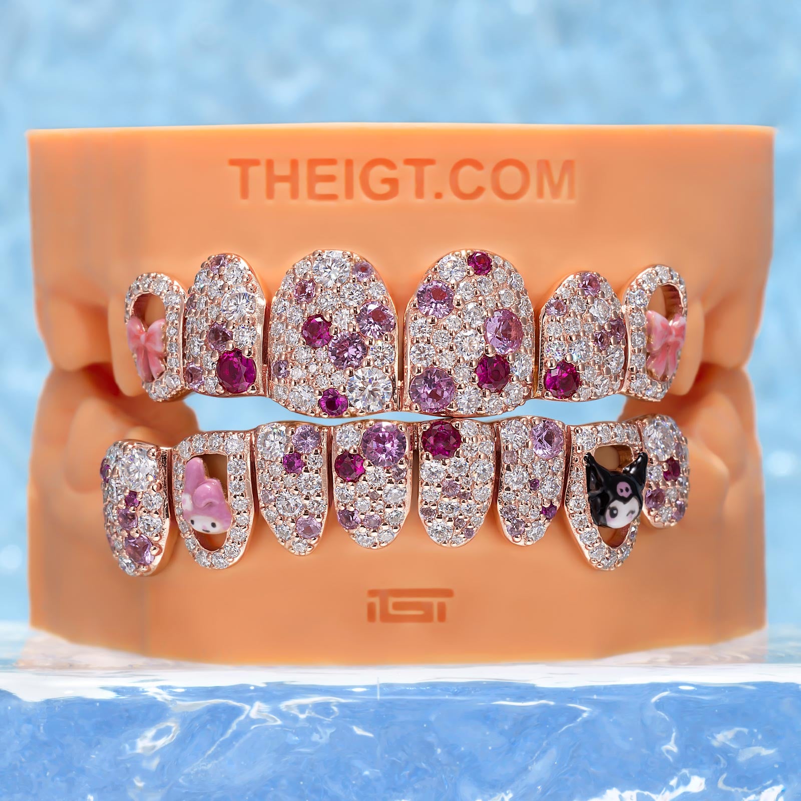 Pink Ribbon Mosaic Style Grillz
