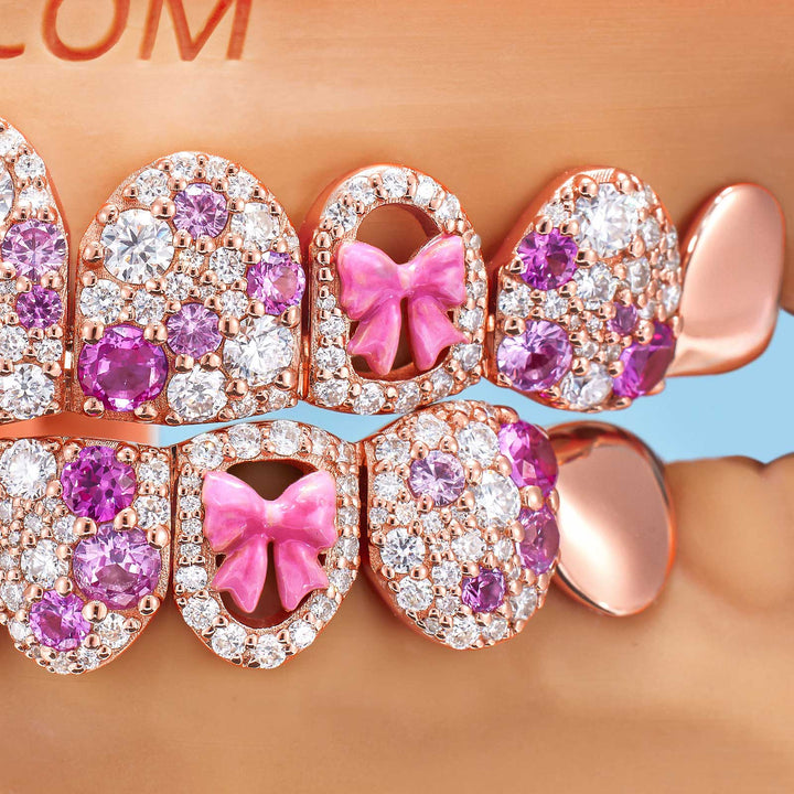 Pink Ribbon Mosaic Style Grillz