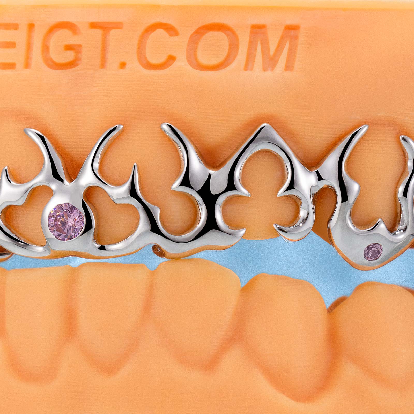 Pink Sapphires On Thorn Grillz