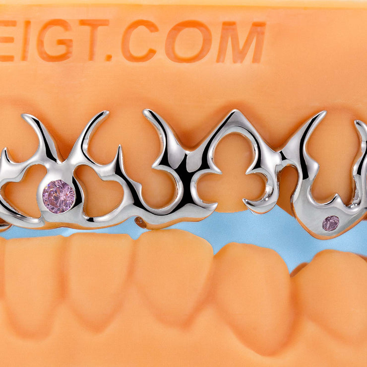 Pink Sapphires On Thorn Grillz