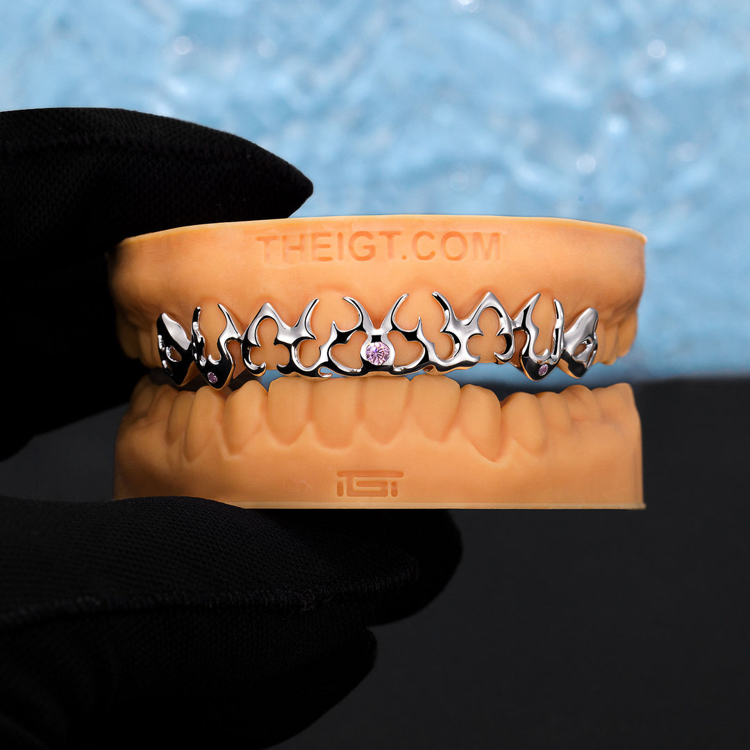 Pink Sapphires On Thorn Grillz