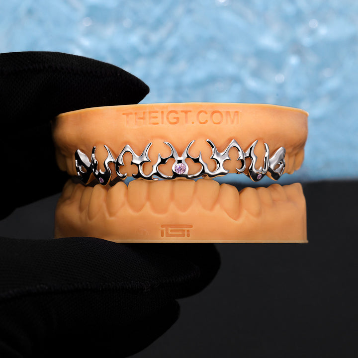 Pink Sapphires On Thorn Grillz
