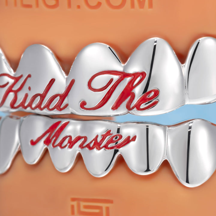 Pink Script Black Gold Grillz