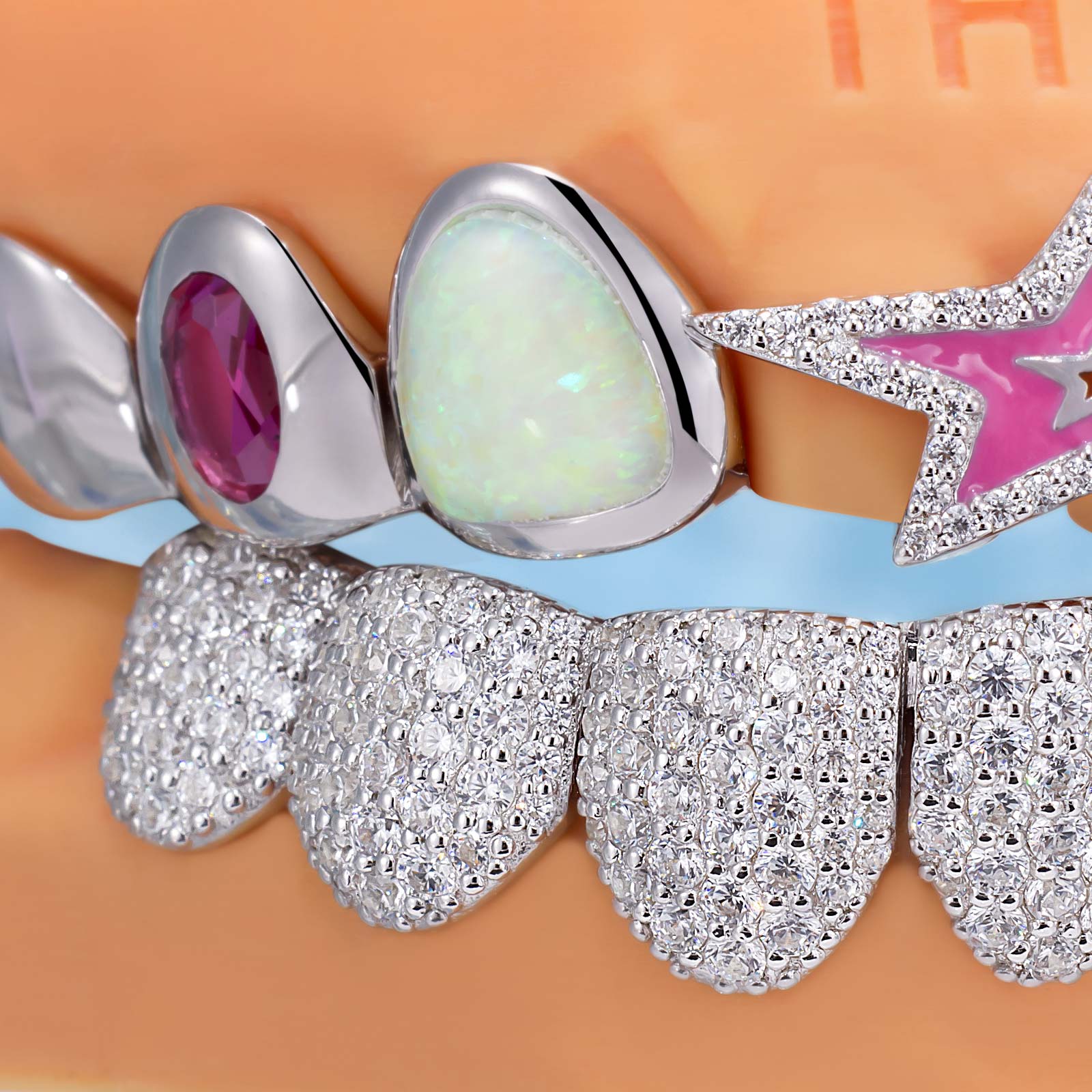 Pink Star Kitty & Octopus Grillz