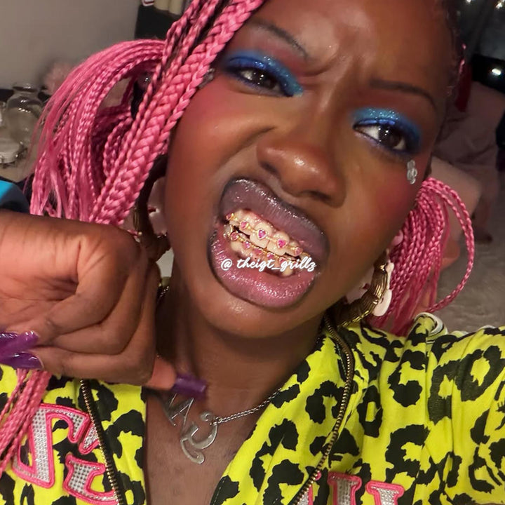 Pink Heart Brace Grillz