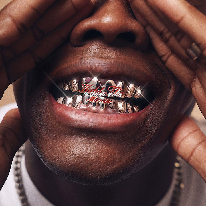 Pink Script Black Gold Grillz