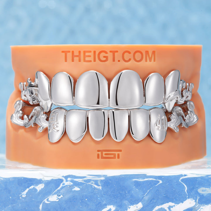 Pirate Skull Filigree Wave Polished Grillz - ICEGIANT