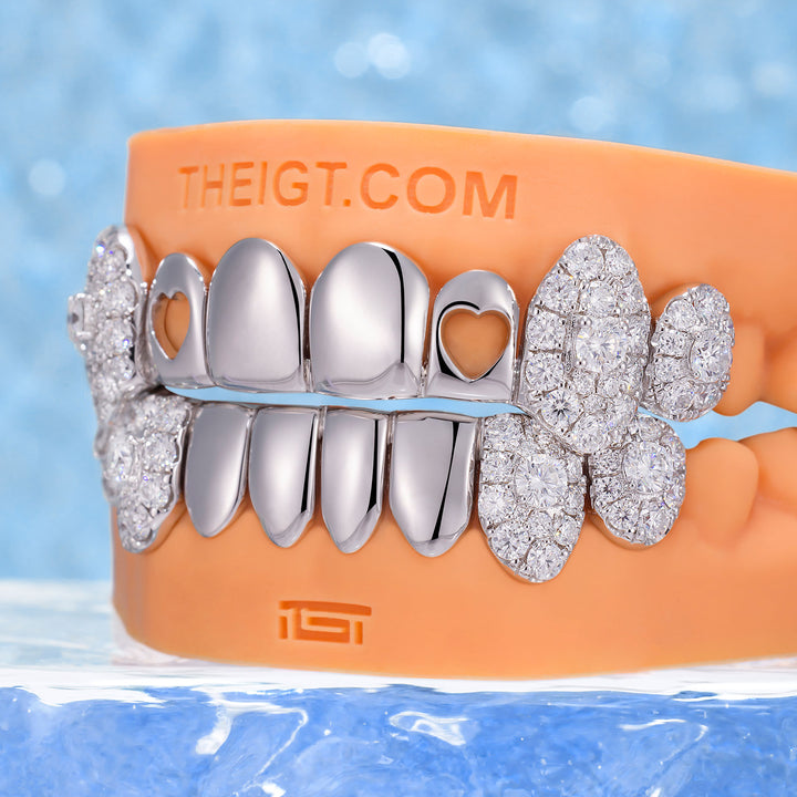 Polish Gold With lced Fangs Grillz