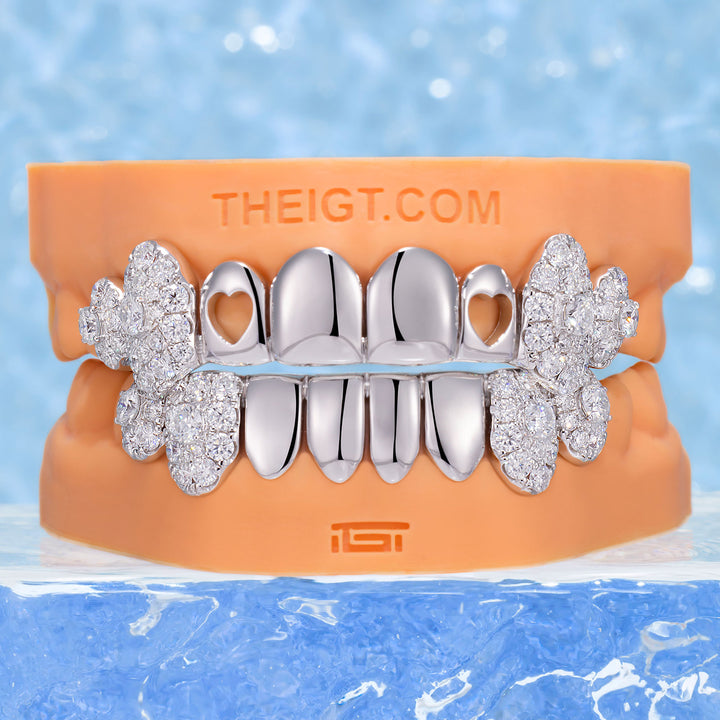 Polish Gold With lced Fangs Grillz