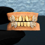 Polish Gold With lced Fangs Grillz
