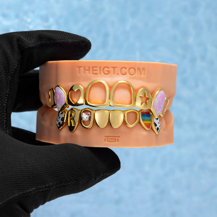 "Pop Art" Opal & Rainbow Custom Grillz
