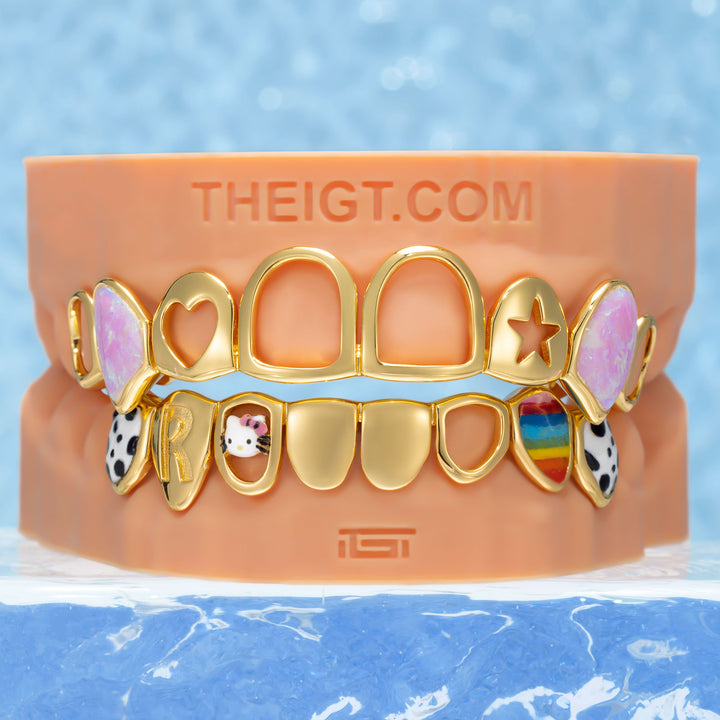 "Pop Art" Opal & Rainbow Custom Grillz
