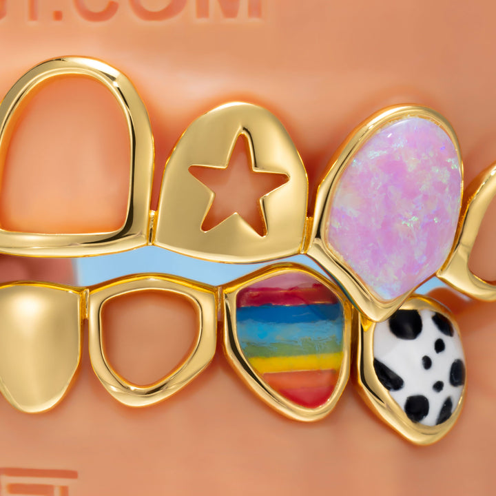 "Pop Art" Opal & Rainbow Custom Grillz