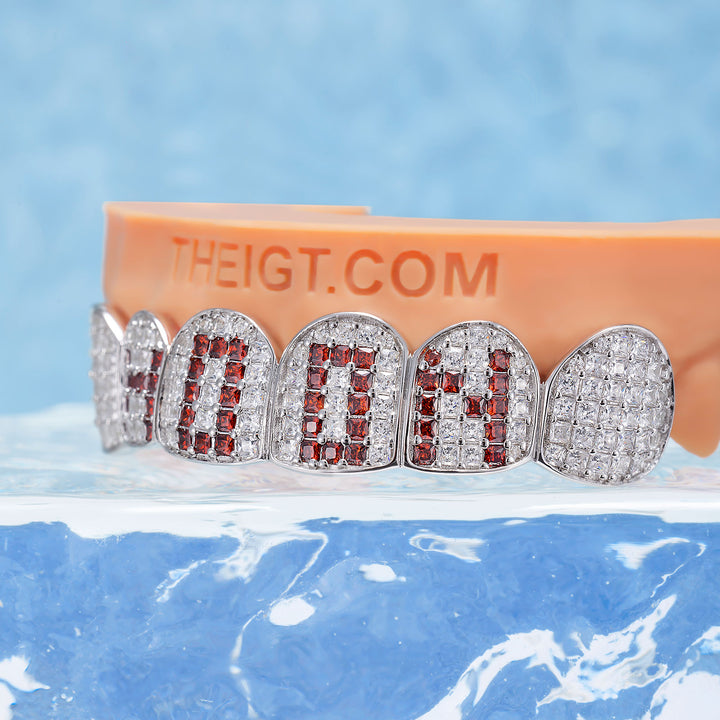 Princess-Cut Red Letter Grillz