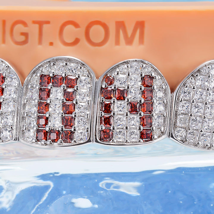 Princess-Cut Red Letter Grillz