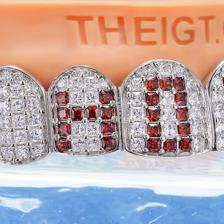 Princess-Cut Red Letter Grillz