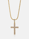 Princess Cut Moissanite Cross Pendant