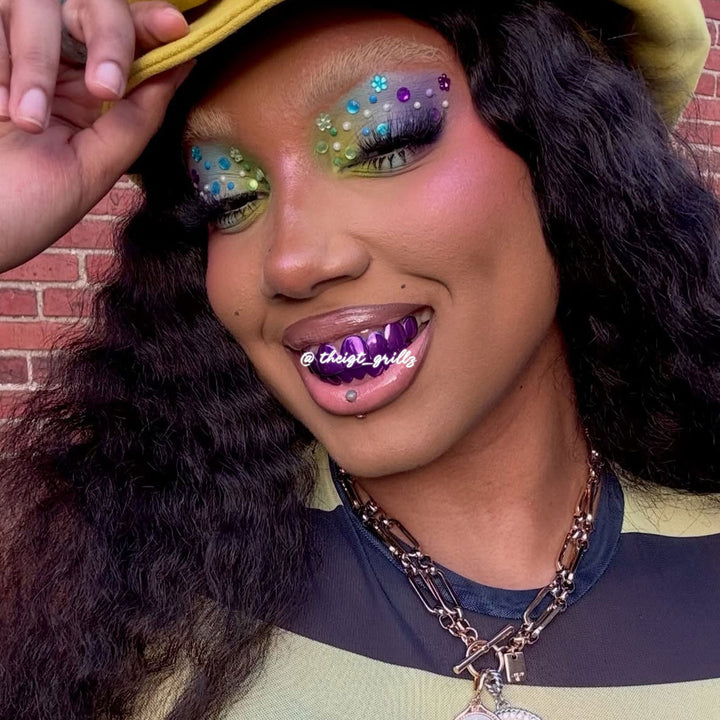 Purple Gold Grillz