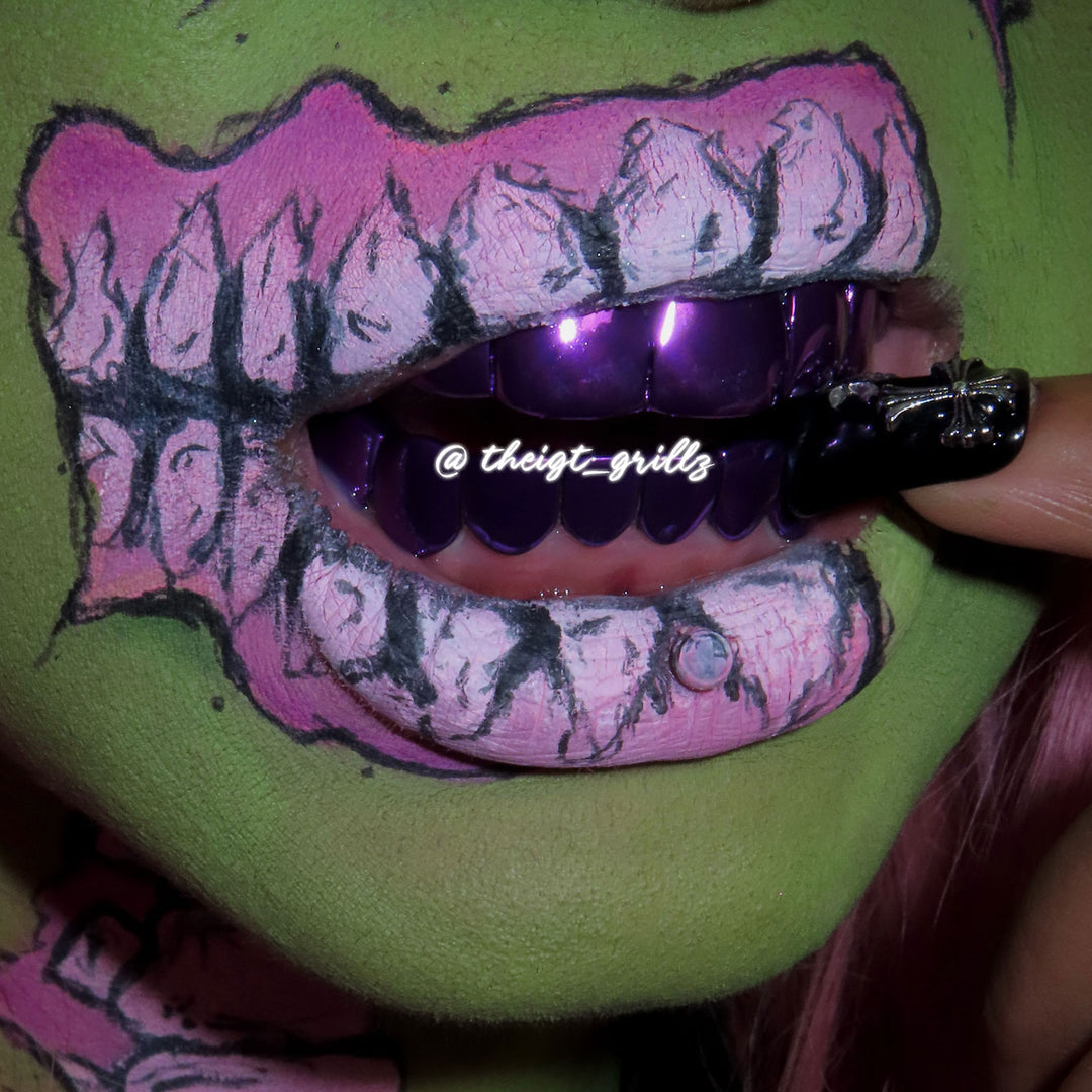 Purple Gold Grillz