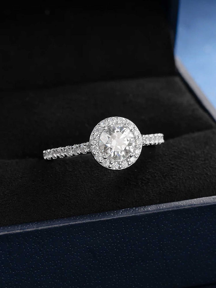 Floating Halo Moissanite Engagement Ring