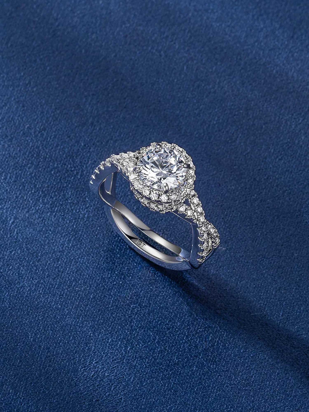 Classic Twist Halo Moissanite Engagement Ring