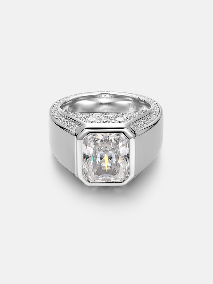 Radiant Cut Moissanite Pinky Ring