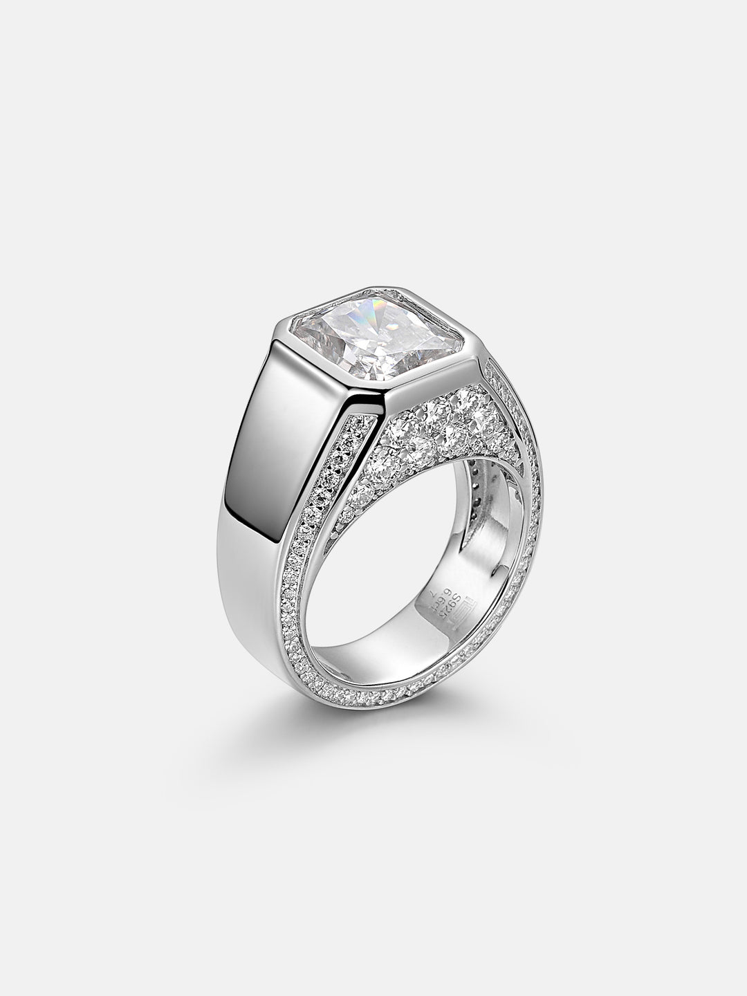 Radiant Cut Moissanite Pinky Ring