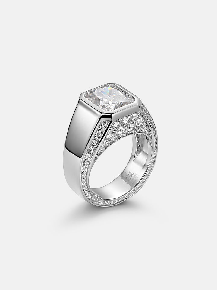Radiant Cut Moissanite Pinky Ring