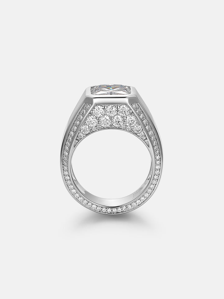 Radiant Cut Moissanite Pinky Ring