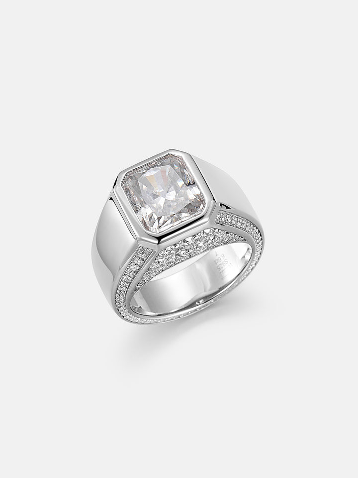 Radiant Cut Moissanite Pinky Ring