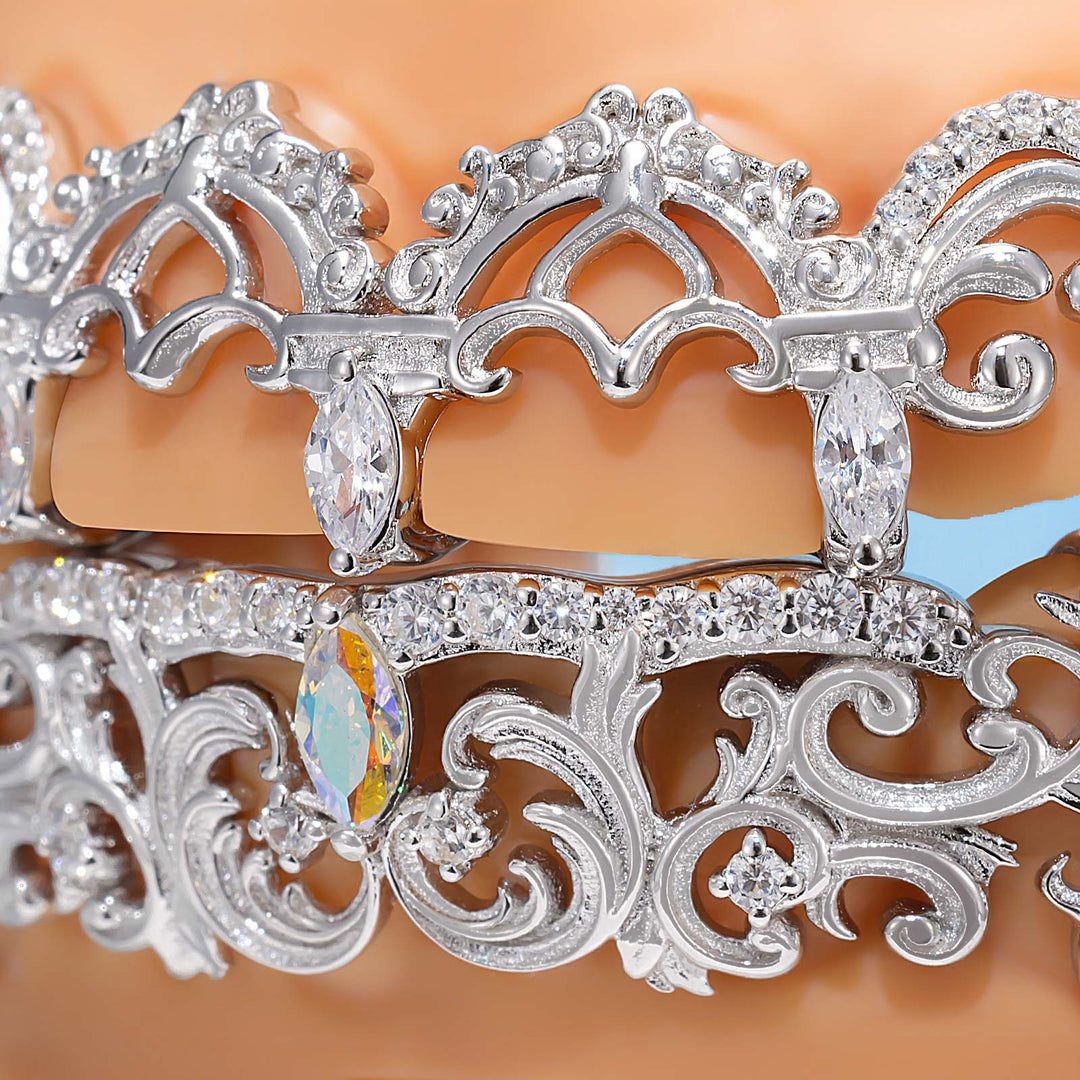 Rainbow Moissanite Baroque Filigree Grillz