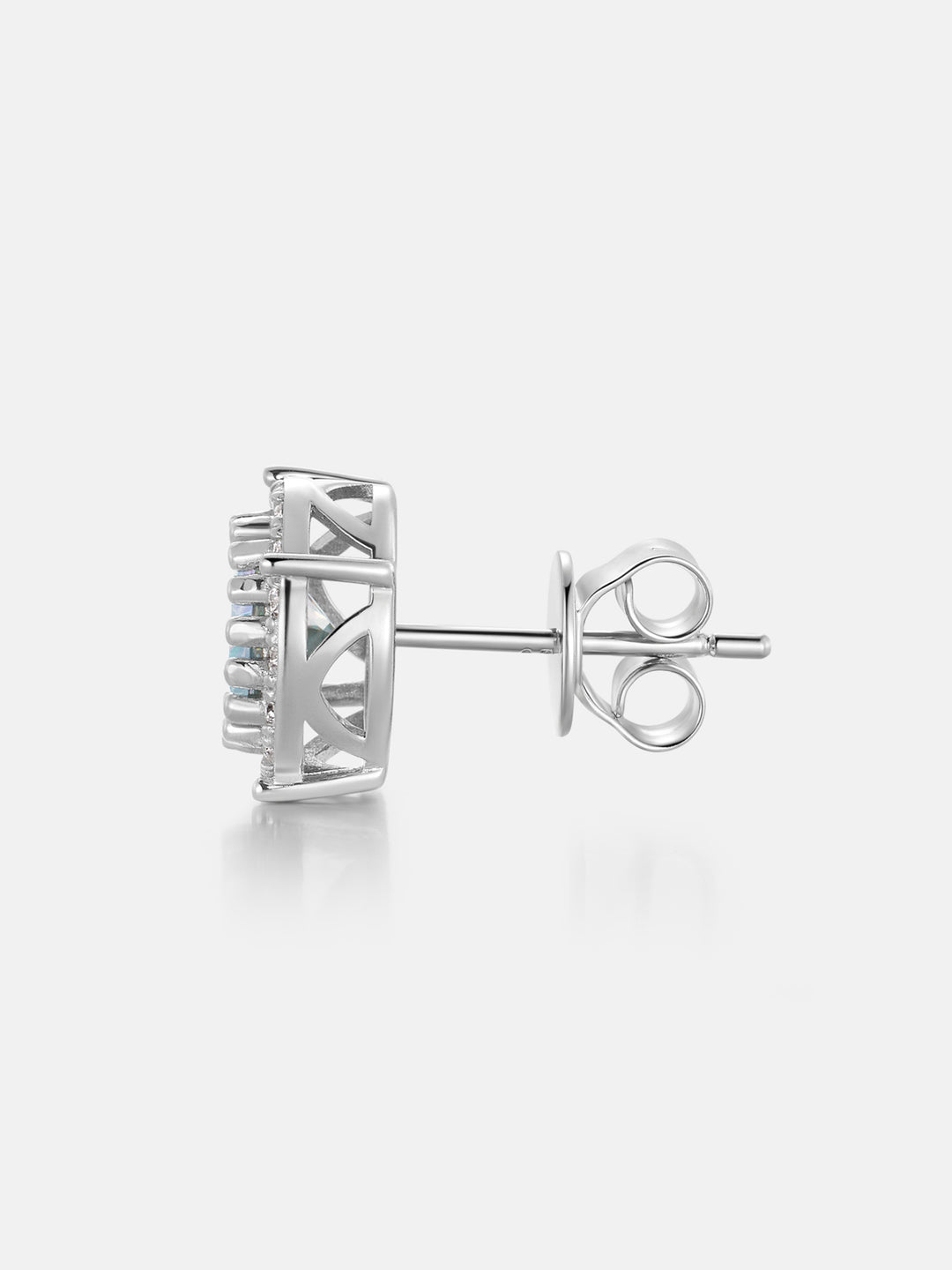 Rainbow Moissanite Cluster Solitaire Earrings