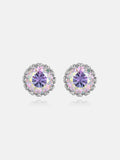 Rainbow Moissanite Crown Stud Earrings