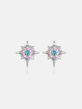 Rainbow Moissanite Eight Pointed Star Stud Earrings