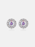 Rainbow Moissanite Flower Cluster Stud Earrings