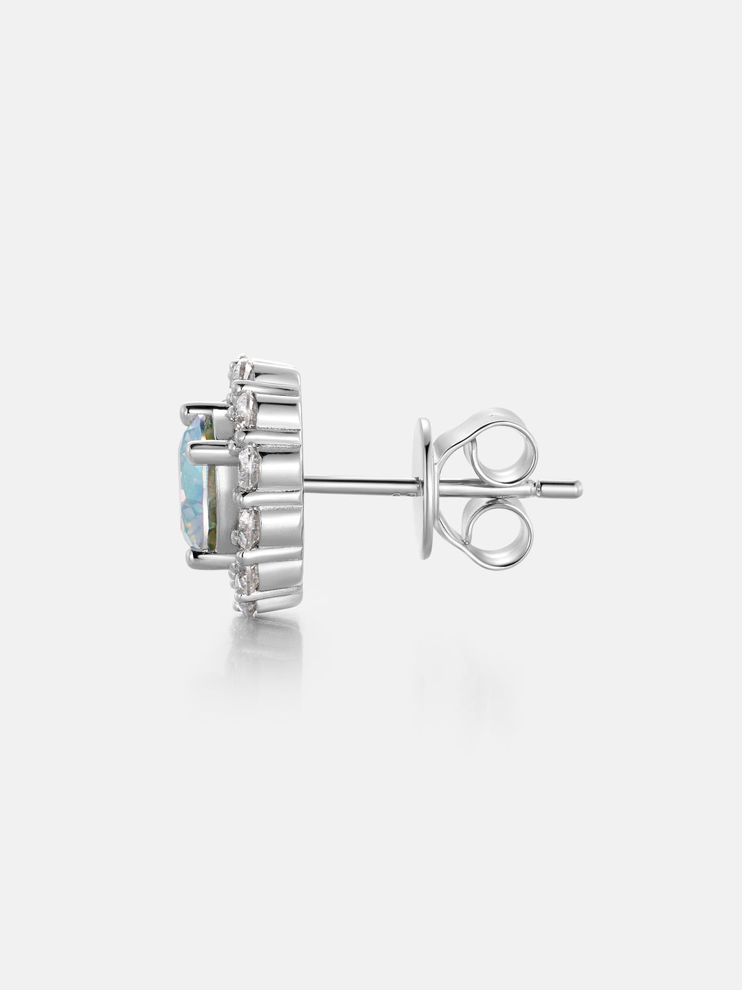 Rainbow Moissanite Flower Cluster Stud Earrings